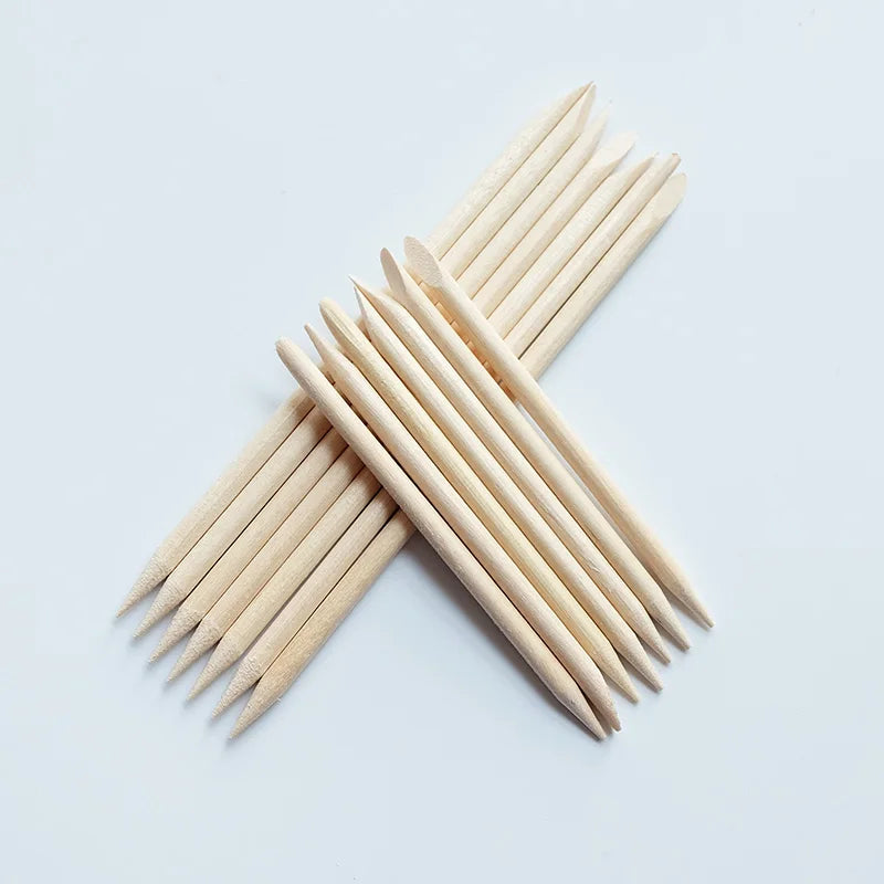Wooden Cuticle Pusher Sticks by Lurayee, 7.5 to 15cm Length Options for Nail Art Detailing, Rhinestone Placement and Manicure Sticker Application