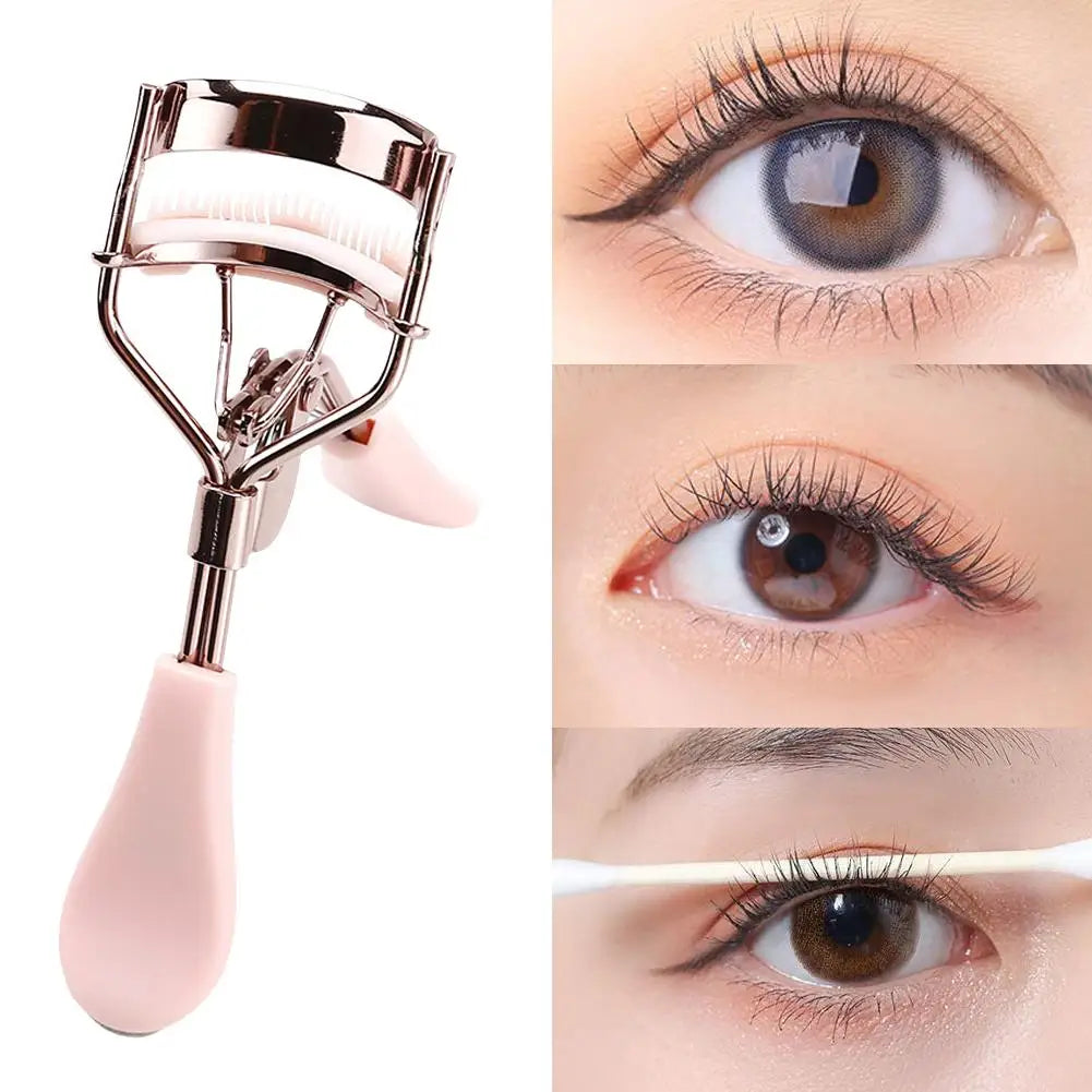 Pink Eyelash Curler with Comb, Curved-Frame Manual Lash Styling Tool in Listed 11 x 3.5cm Size for Adult Everyday Makeup and Personal Beauty Kits