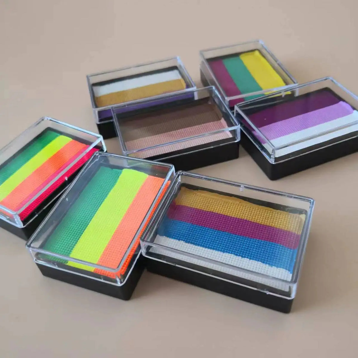 Rainbow Split Cake Face Paint with Listed 30g Water-Activated Formula, L30 and NL30 Color Options for Costume Body Art, Halloween and Party Designs