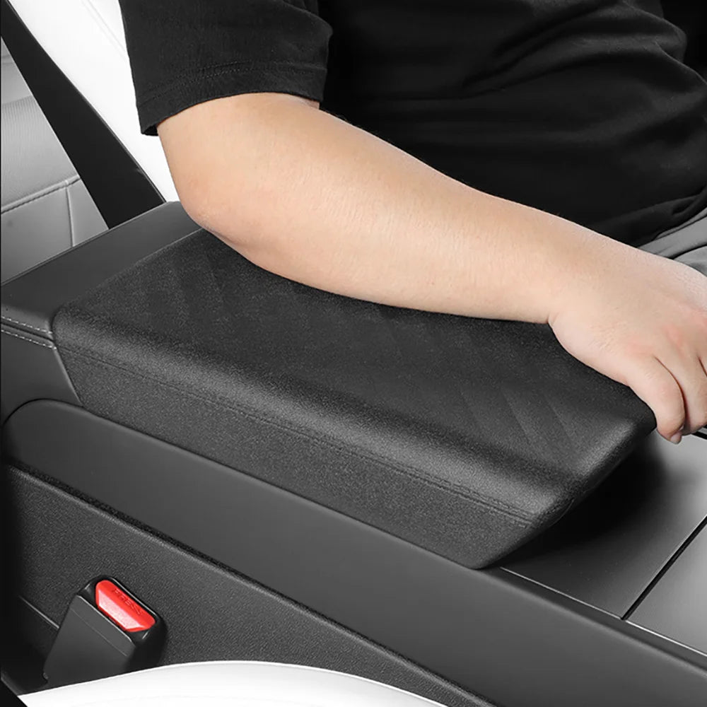 TPE Center Console Armrest Cover by TEKSY for Listed Tesla Model 3 Highland 2024–2026 and Model Y Juniper 2025–2026, Black, White and NEW Version Options