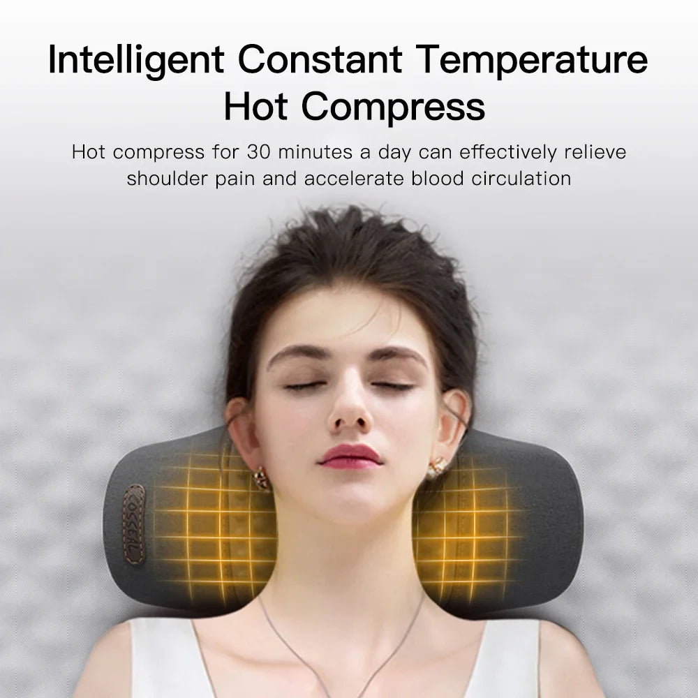 Neck Massage Support Pillow with Electric Heating and Vibration Wording, Selectable Heat-Massage and Traction-Labeled Styles for Adult Personal Care Routines