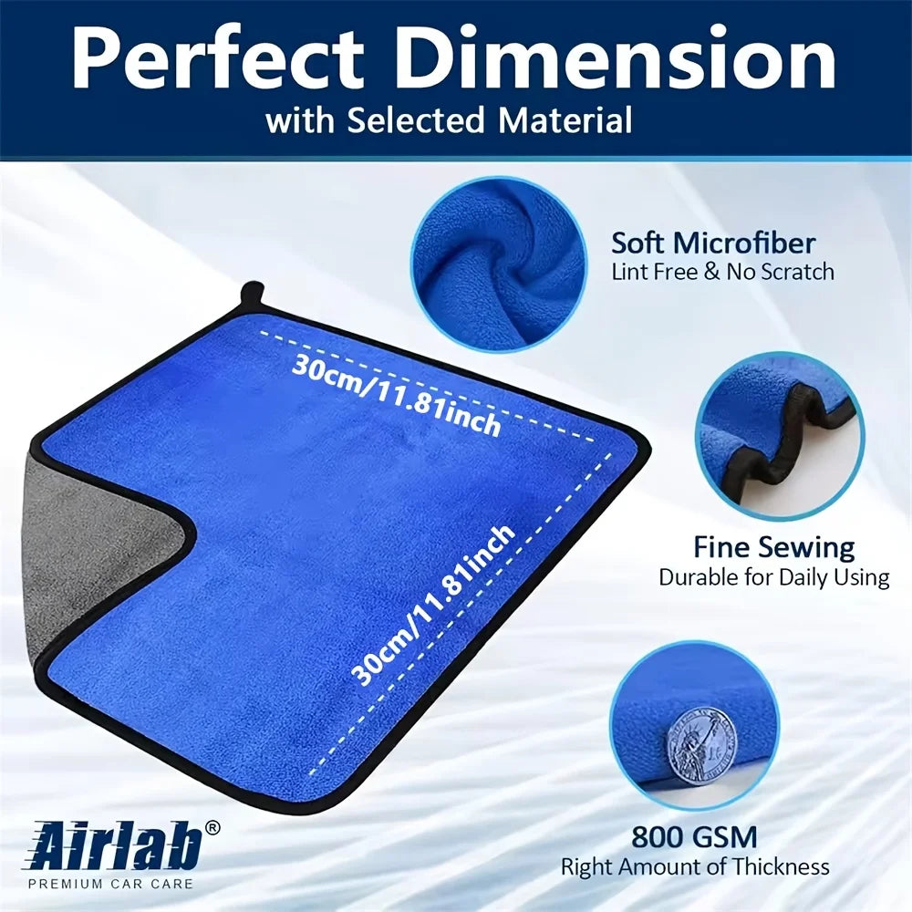 Auto Detailing Microfiber Towels, Car Washing and Drying Cloths in 1, 3, 5, 6 or 10-Piece Options for Routine Vehicle Care and Father's Day Gift Ideas