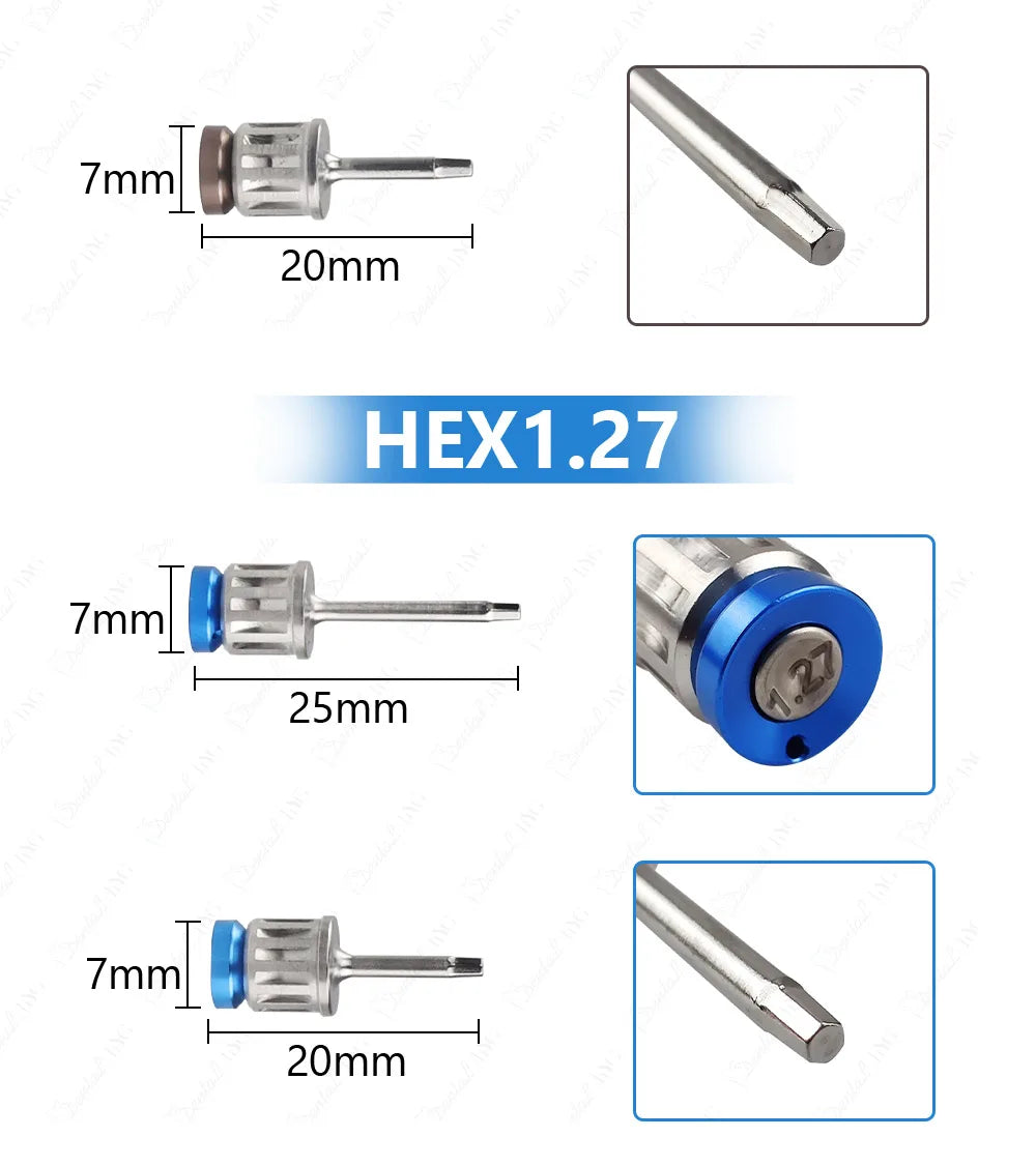 Implant Prosthodontic Driver Set with Adjustable Dental Torque Wrench, Listed 10-70 Ncm Range, Eight Short and Eight Long Drivers for Professional Review