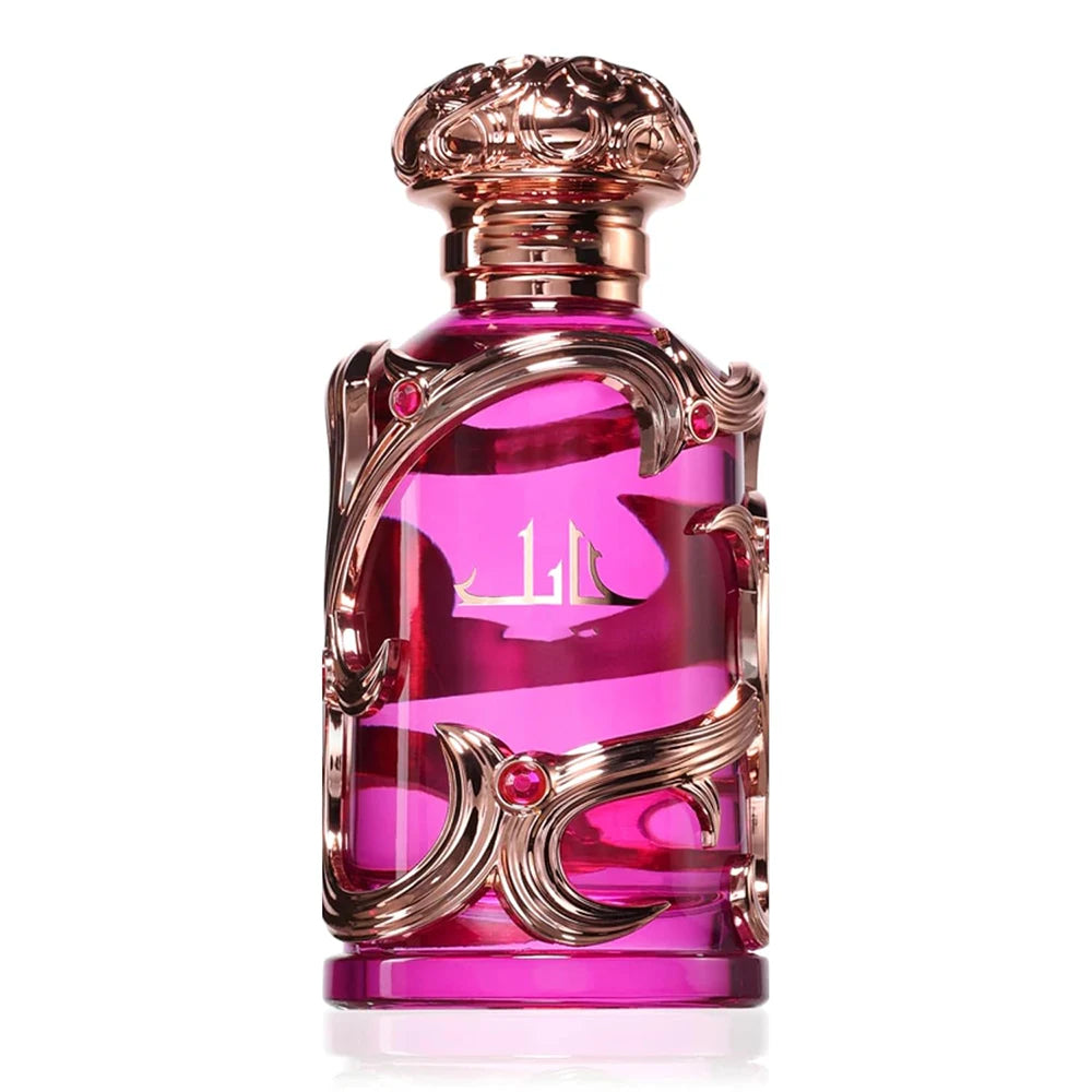 Women's Pear Jasmine Perfume with Listed 100ml Eau de Parfum Spray, Bergamot and Amber Musk Notes, Rose Red Option and Decorative Rose Gold Bottle for Gifts
