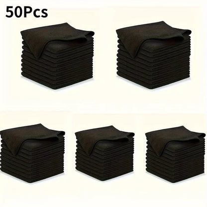 Grey and Black Microfiber Cleaning Cloths, Reusable Wiping Towels with Color-Specific Pack Sizes and 25 x 25cm Black Options for Car Windows and Home Cleanup