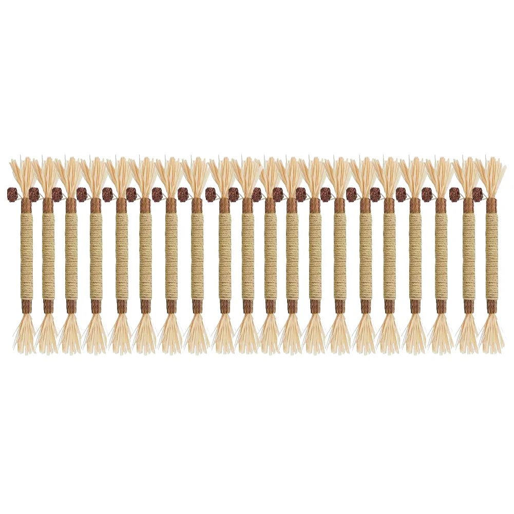 Silvervine Cat Sticks with Hemp Rope, Natural Wood Pet Play Toys for Supervised Indoor Exploration and Interactive Sessions, Pack Options from 3 to 20 Pieces