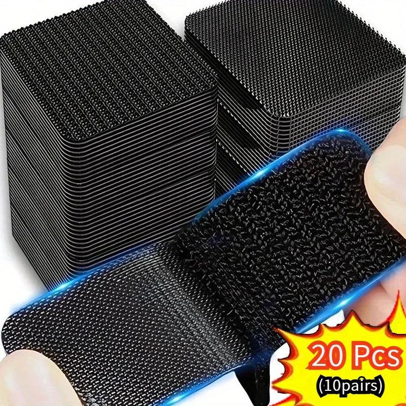 Car Mat Fixing Stickers, 20-Piece 10-Pair Double-Sided Adhesive Set with Listed 5 x 5 cm Size for Compatible Vehicle Mats and Household Surface Projects
