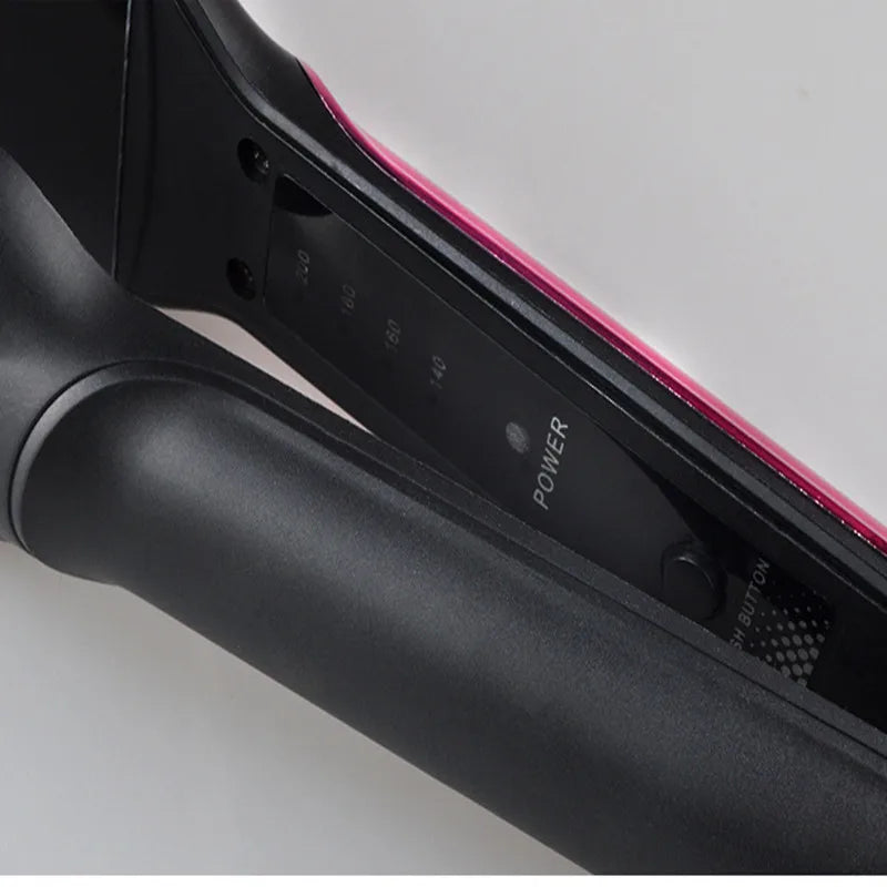 Electric Hair Styling Clamp, Corn Clip or Plywood-Labeled Hair Iron Options with Ceramic Styling References and AU, UK, EU or US Plug Choices