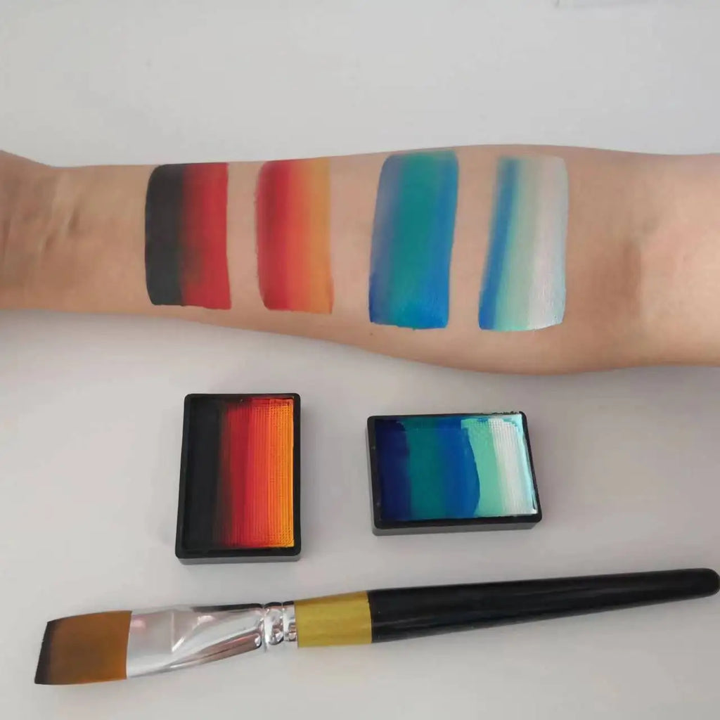 Rainbow Split Cake Face Paint with Listed 30g Water-Activated Formula, L30 and NL30 Color Options for Costume Body Art, Halloween and Party Designs