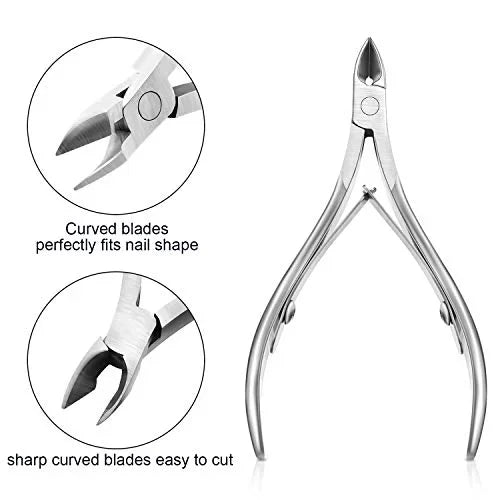 Cuticle Nippers with 1, 2 or 4-Piece Options for Adult Nail Grooming, Manual Manicure and Pedicure Trimming Tools for Professional Nail-Care Supplies