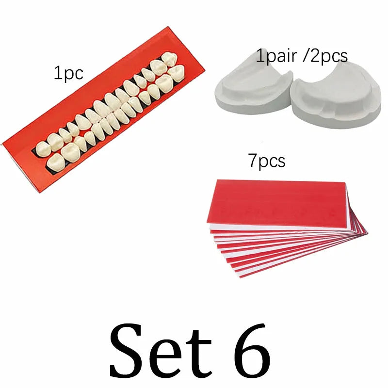 Dental Teaching Materials Kit with Resin Practice Teeth and Wax Strip or Sheet Options, Six Set Choices with Selected Plaster Models for Supervised Lab Learning