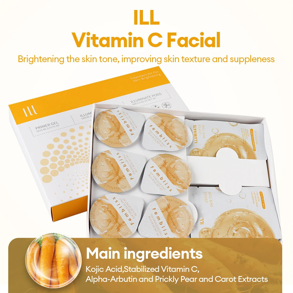 Facial Pod Serum and Gel Kit with Listed Six 8g Pods, Six 8ml Serums and Six 15ml Gels, Seven Type Choices and Separate Bubble Pen Option