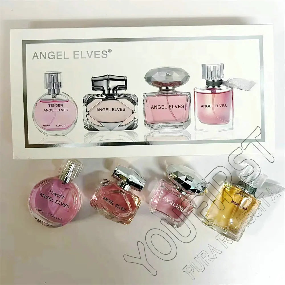 Perfume Gift Set for Women with Floral Fruity Scent References, Listed Four-Piece Gift Box and 120ml Option for Everyday Fragrance and Gift Planning