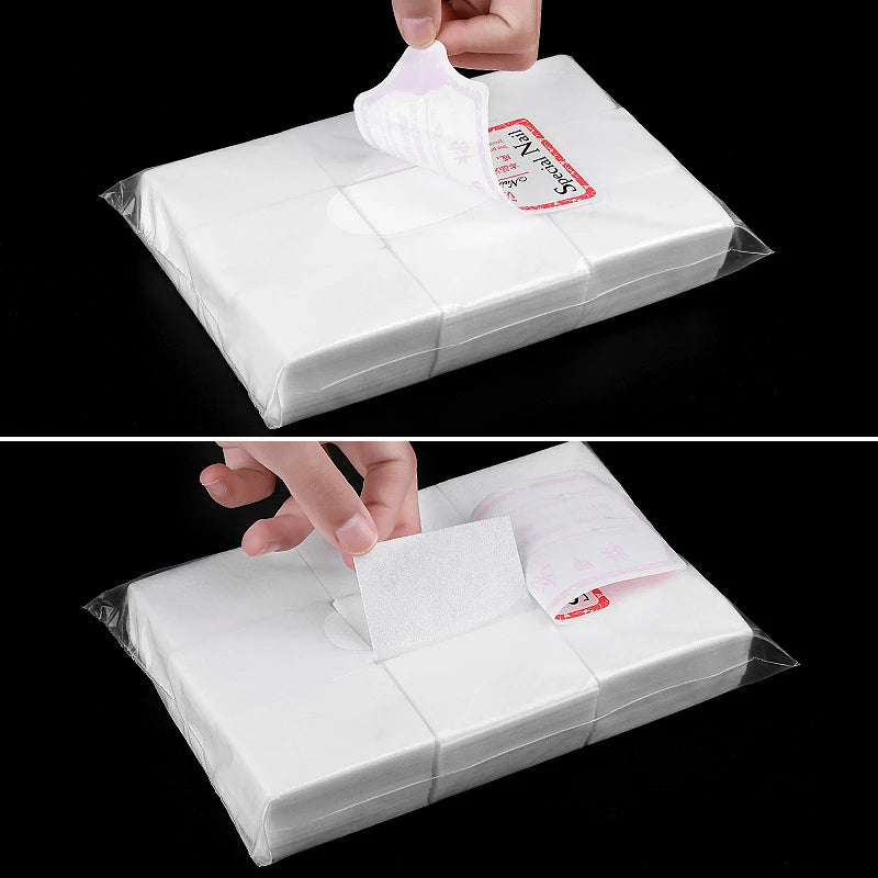 Nonwoven Nail Wipes in a 1000-Piece Set with Lint-Free and Absorbent Fabric References for Compatible Gel Cleansing, Polish Removal and Manicure Prep
