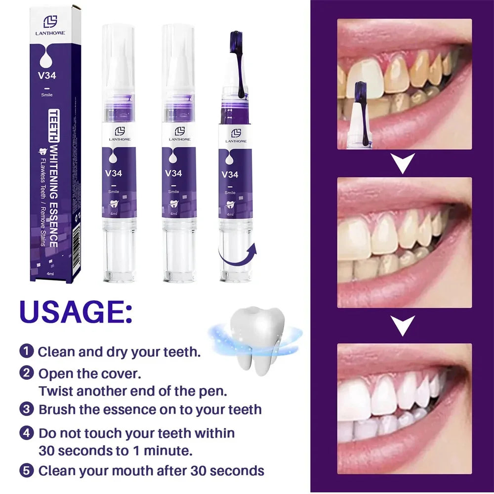 Teeth Whitening Pen with One, Three or Five-Piece Pack Options and Source Gel References for Label-Guided Adult Cosmetic Oral Care Selection