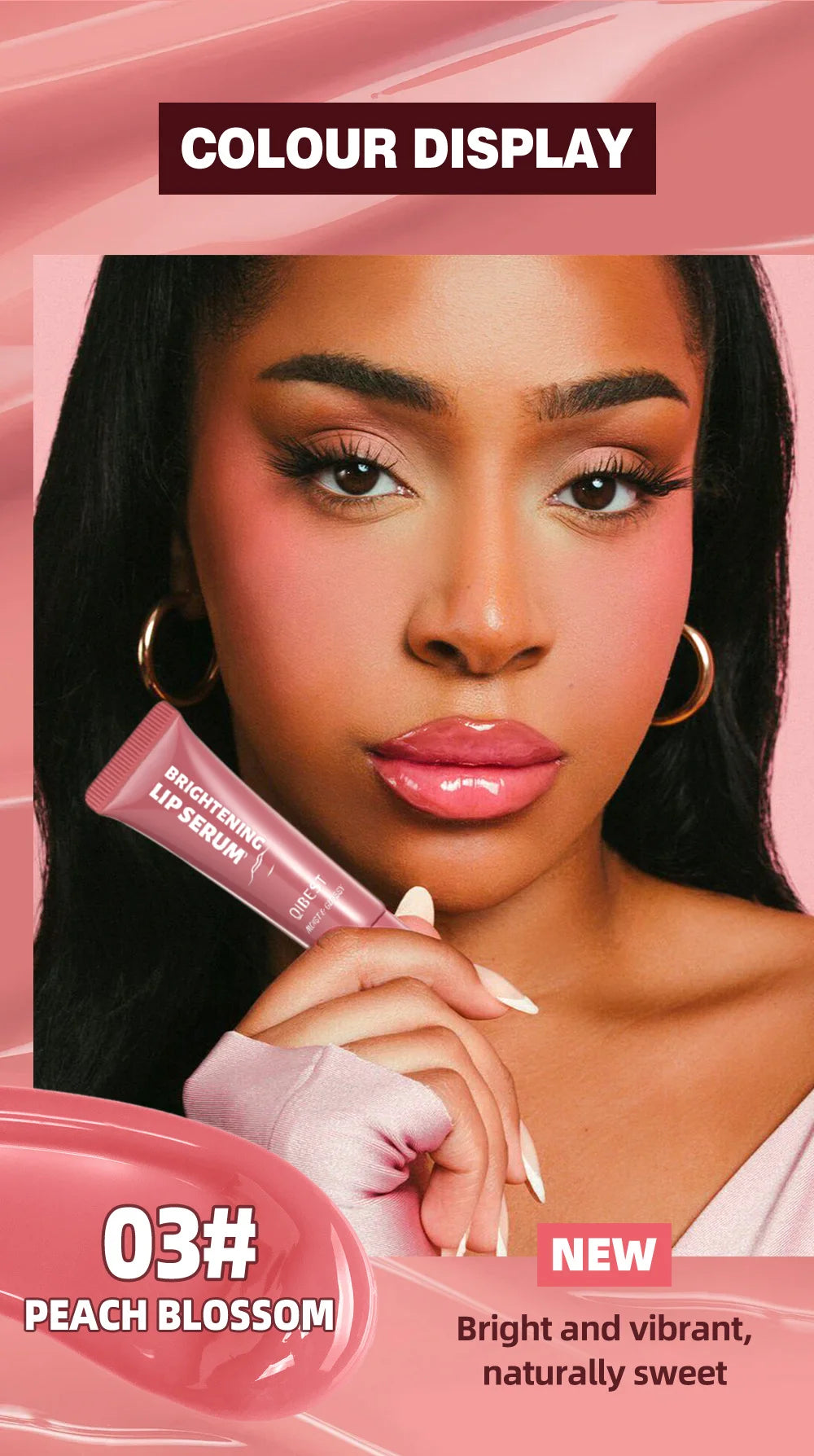Hydrating Lip Gloss for Women, Moisturizing Lip Glaze with Four Numbered Color Options for Everyday Makeup and Special-Occasion Beauty Looks