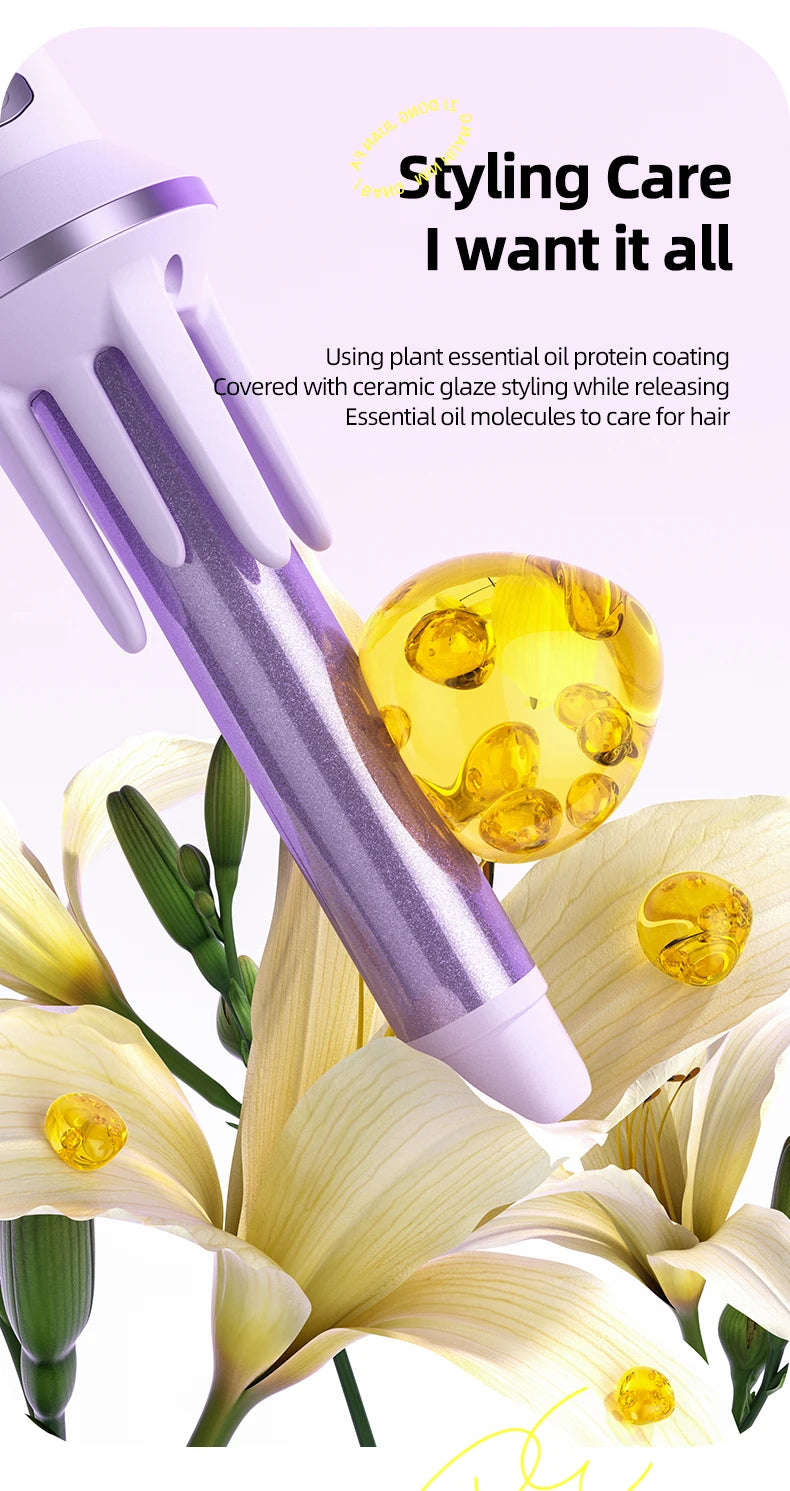 Rotating Automatic Hair Curler with 28mm or 32mm Tourmaline Ceramic Barrel, Fast Heating and Auto Shut-Off for At-Home Curl Styling
