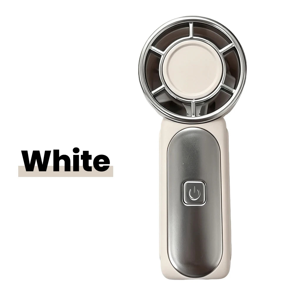 Five-Speed Handheld Fan with Type-C Charging and Button Controls, Rechargeable Mini Personal Fan in White, Purple, Gray or Green for Office and Summer Outings