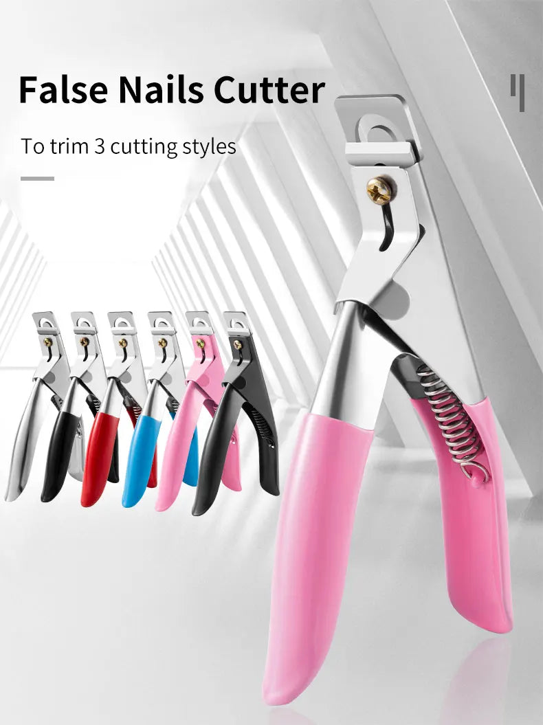 Nail Tip Cutter with Stainless Steel Construction and Straight-Edge Trimming Design for Compatible Acrylic and Artificial Tips, Four Color Options
