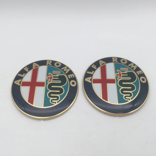 Car Emblem Badge Stickers, 2-Piece Set with 74mm Size Reference for Alfa Romeo 147, 156 and 159 Styling, Five Color Labels for Flat-Surface Application