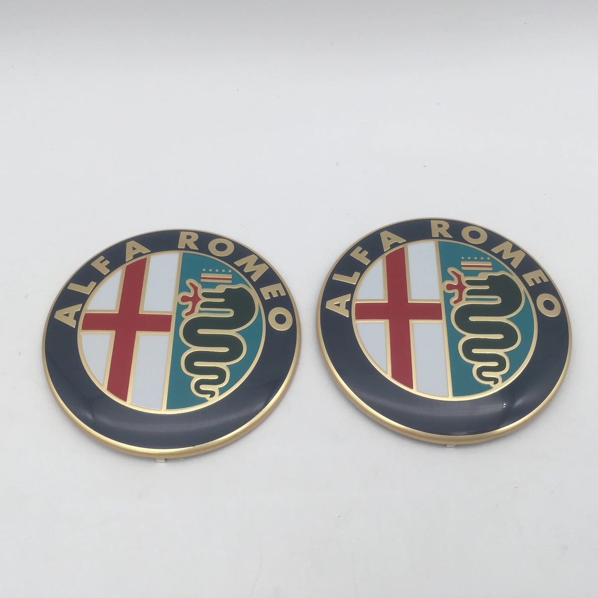 Car Emblem Badge Stickers, 2-Piece Set with 74mm Size Reference for Alfa Romeo 147, 156 and 159 Styling, Five Color Labels for Flat-Surface Application