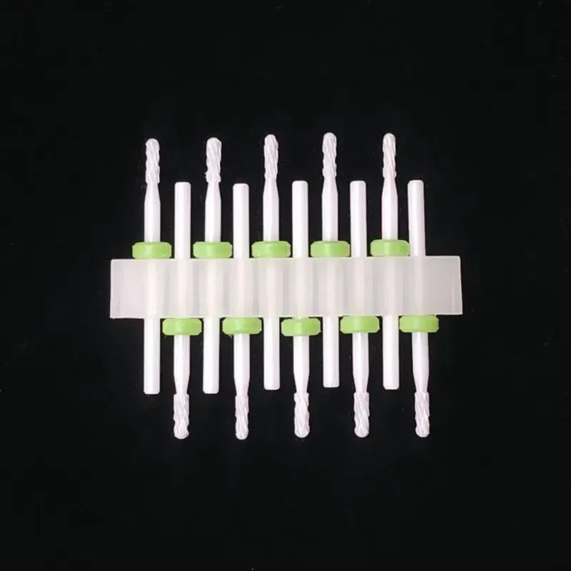 Zirconia Ceramic Nail Drill Bit Options with Listed 2.35mm Shank and Extra Coarse to Extra Fine Grade References for Compatible Electric Manicure Tools