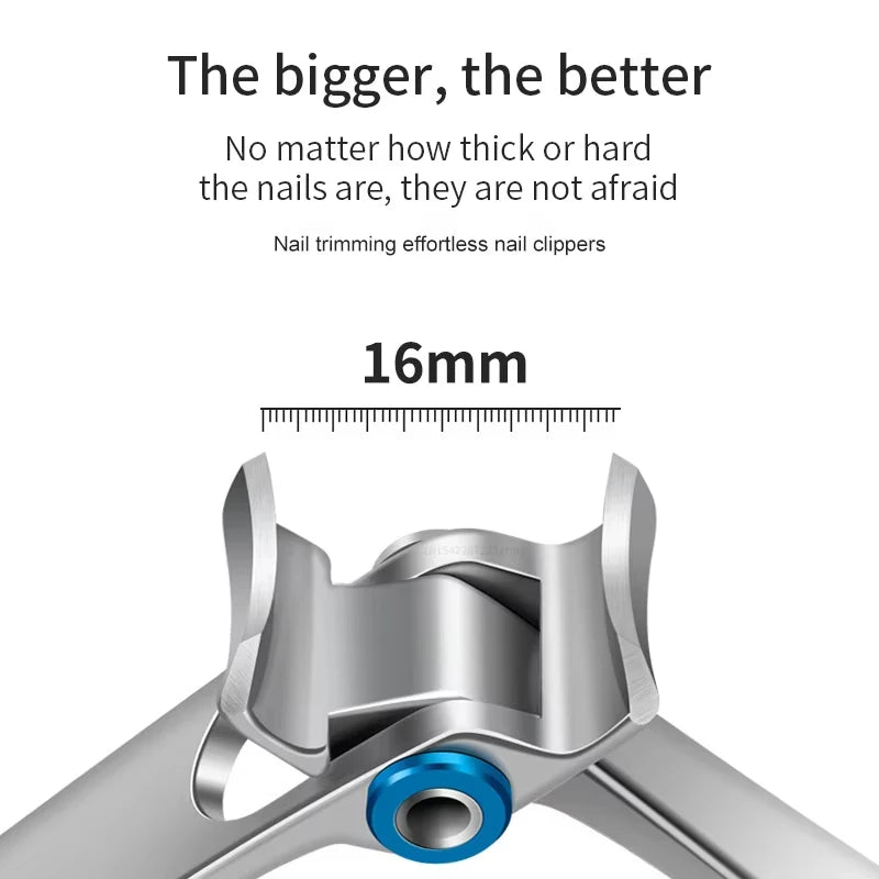 Stainless Steel Nail Clippers with Curved Blades and Reinforced Handle, 7cm or 9cm Fingernail and Toenail Cutter in Silver or Black for Home and Travel