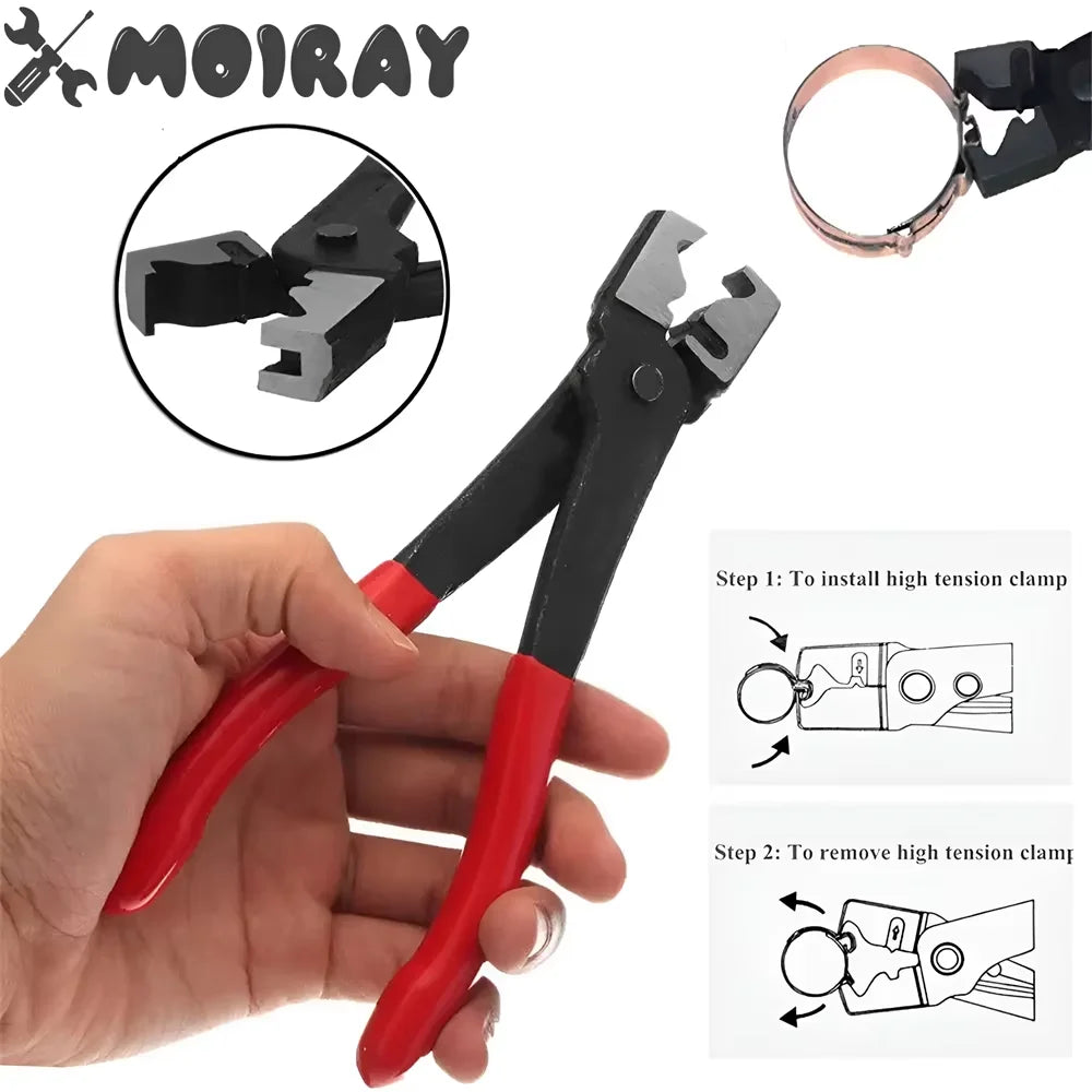 Hose Clip Pliers with Clic and Clic-R Type References, Single Automotive Clamp Service Tool for Compatible Water and Oil Pipe Maintenance Applications