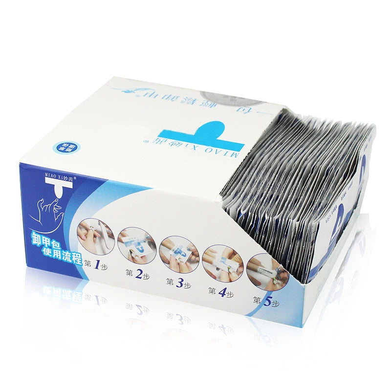 Boxed Gel Polish Remover Wipes with Listed 200-Piece Quantity, Paper Pad and Foil Wrap References for Adult Home and Salon Manicure Removal Supplies