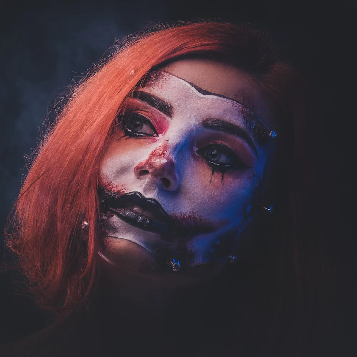 Halloween SFX Makeup Set by Bowitzki with Fake Blood, Scar Wax and Charred Ash Powder References for Simulated Costume Effects, Cosplay and Stage Looks