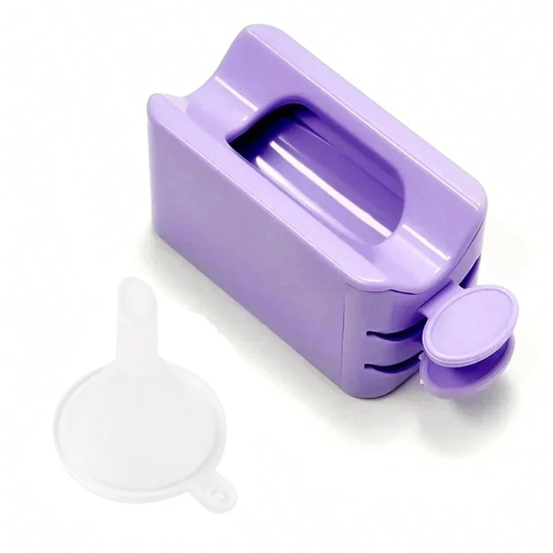 Drawer-Style Nail Storage Box, Plastic Desktop Manicure Organizer with Nine Numbered Selections for Compatible Cotton Swabs, Nail Files and Small Tools