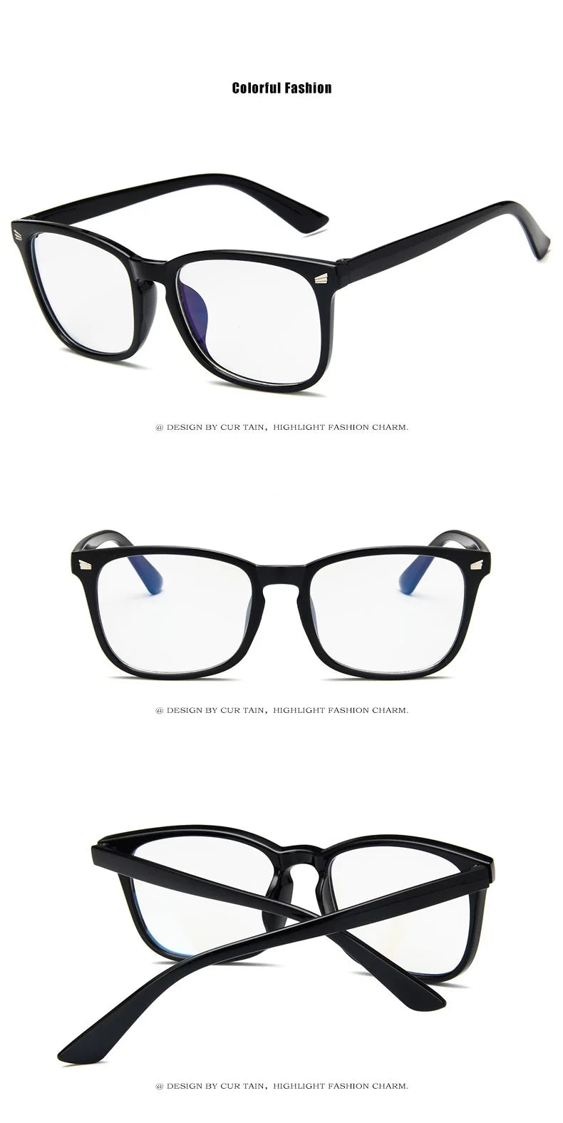 1/3PCS Minimalist Square Transparent Lens Glasses - Blue Light Barrier Suitable For Daily And Casual Wear 15969
