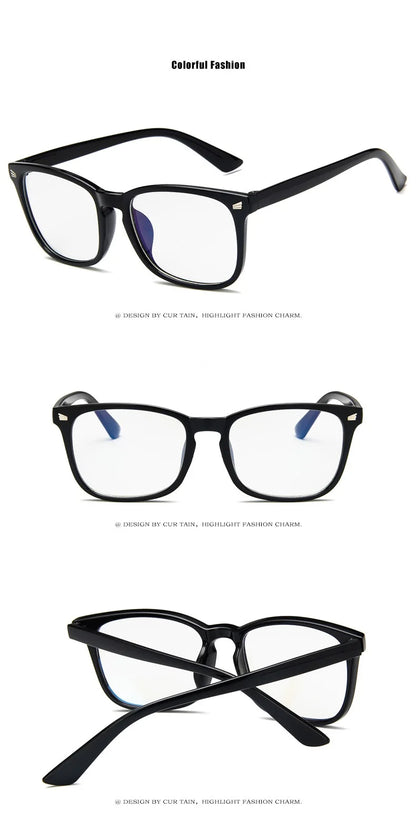 Minimalist Square Clear Lens Glasses with Acrylic Lenses and Lightweight Plastic Frames, Unisex Casual Eyewear in Black or BlackTransparentDemi Options