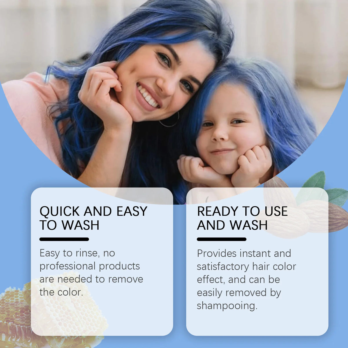 Temporary Hair Color Cream, 60g Boxed Styling Color in Eight Individual Shades for Creative Hairstyles, Costume Parties and At-Home Hair Makeup