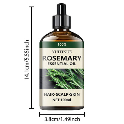 Rosemary Essential Oil for Label-Guided Aromatherapy and Cosmetic Hair, Scalp and Skin Care, At-Home Personal Grooming and Self-Care Gift Ideas