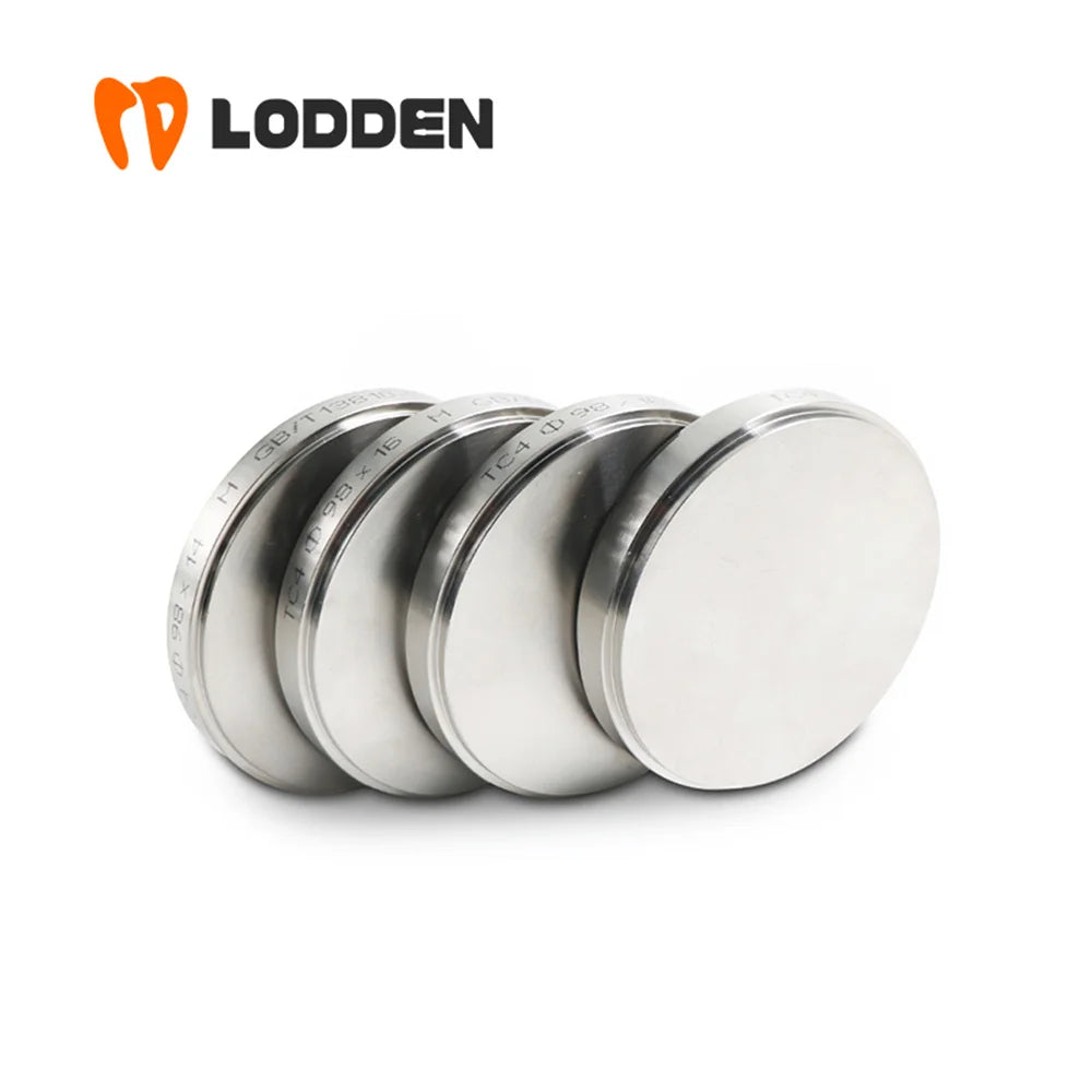 Dental Titanium Milling Disc LODDEN with 98mm Diameter and TC4 GR5 Labels, Eight Thickness Options from 10 to 25mm for Professional CAD CAM Material Review