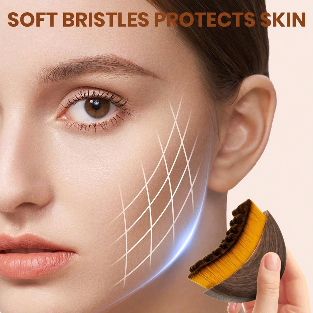 Face Massage Brush with Contour Design for Chin and Jawline Beauty Routines, A or B Selection Labels for Instruction-Guided Personal Skincare Accessories