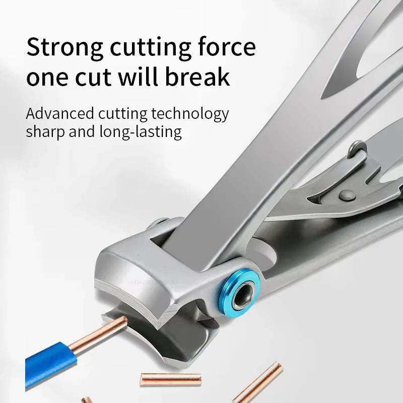 Stainless Steel Nail Clippers with Curved Blades and Reinforced Handle, 7cm or 9cm Fingernail and Toenail Cutter in Silver or Black for Home and Travel