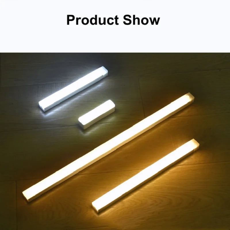 USB Rechargeable Motion Sensor Light Bar with Magnetic Mounting, Cordless LED Cabinet Lamp in 10, 20, 30 or 50cm Lengths with White Lighting Options