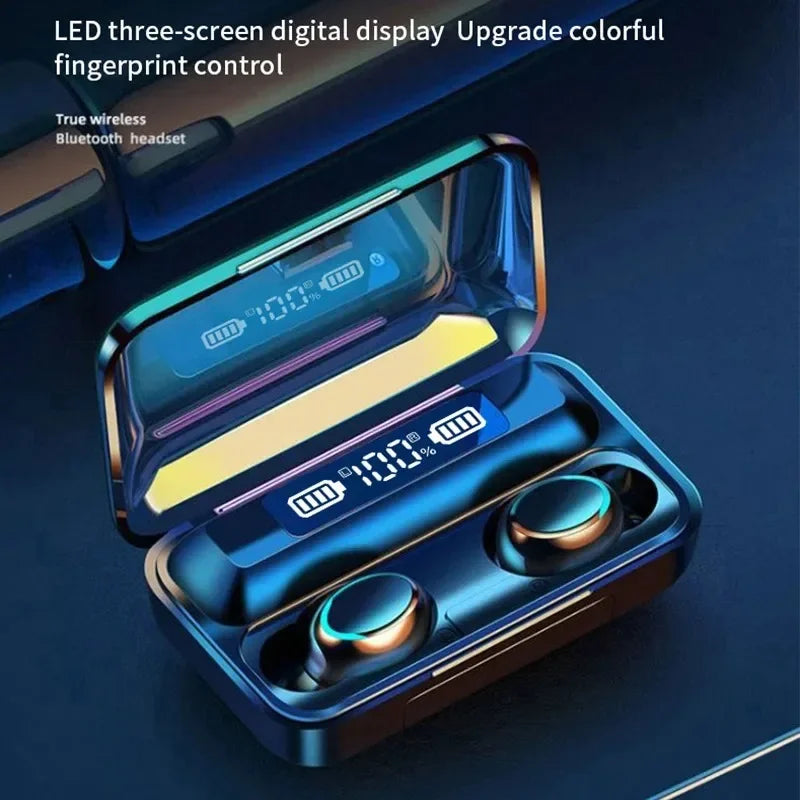 F9 Wireless Earbuds with LED Display, Black TWS Bluetooth Stereo Earphones for Compatible Devices, Personal Audio and Everyday Listening at Home or on the Go