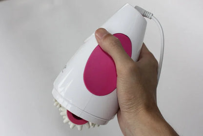 Electric Roller Body Massager in White with 3D Kneading Wheel Design, ABS and Silicone Construction for Adult At-Home Personal Care Routines