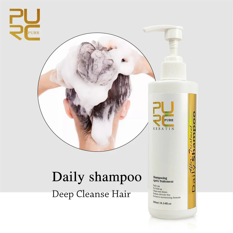 Purifying Shampoo and Daily Conditioner Options by PURC, 100ml 300ml or 1000ml Hair Care Selections for Cleansing, Conditioning and Keratin Routine Support