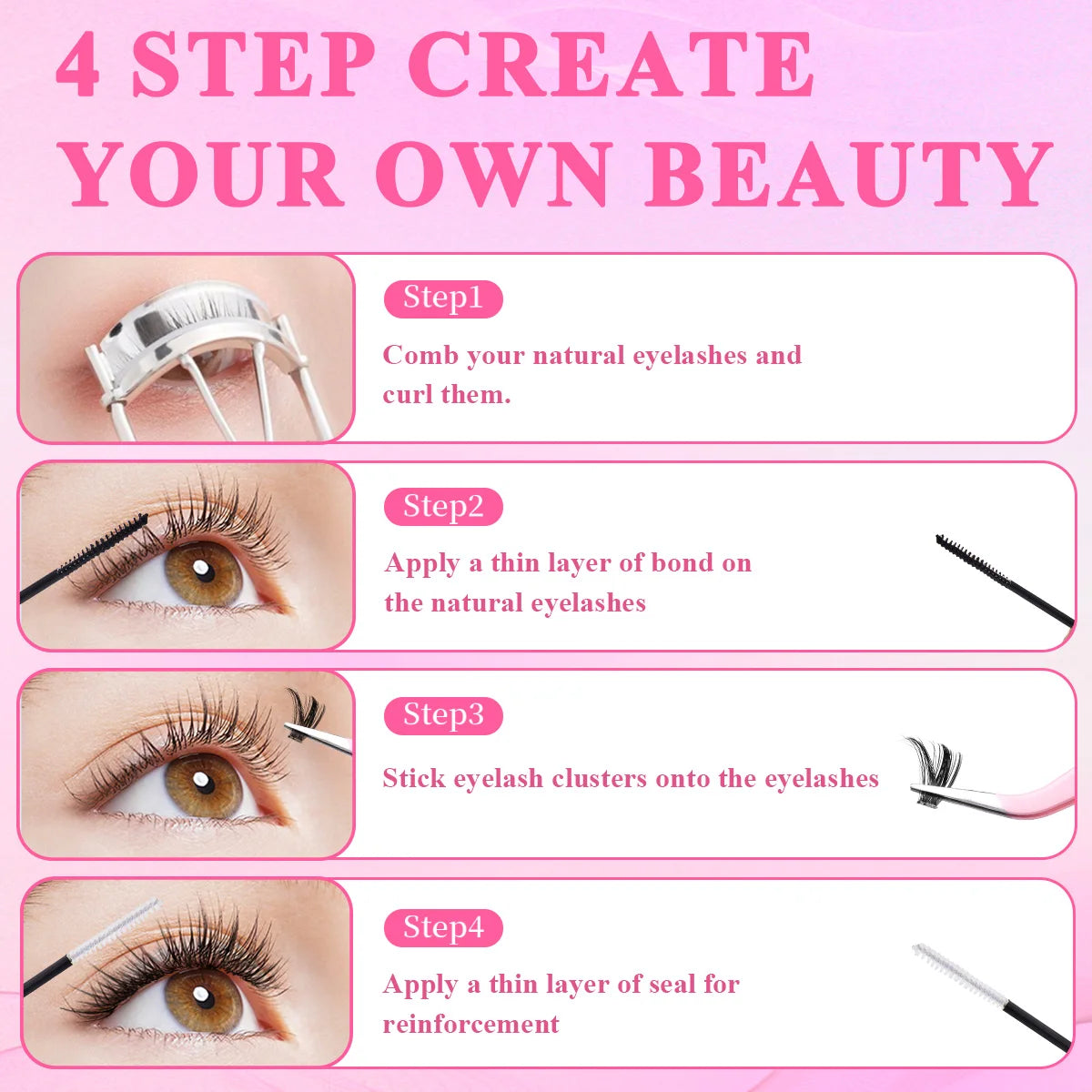 SEEUI Lash Bond and Seal with Glue, Remover and Application Tool Options, DIY Eyelash Adhesive Selection for Adult False Lash Makeup and Beauty Routines
