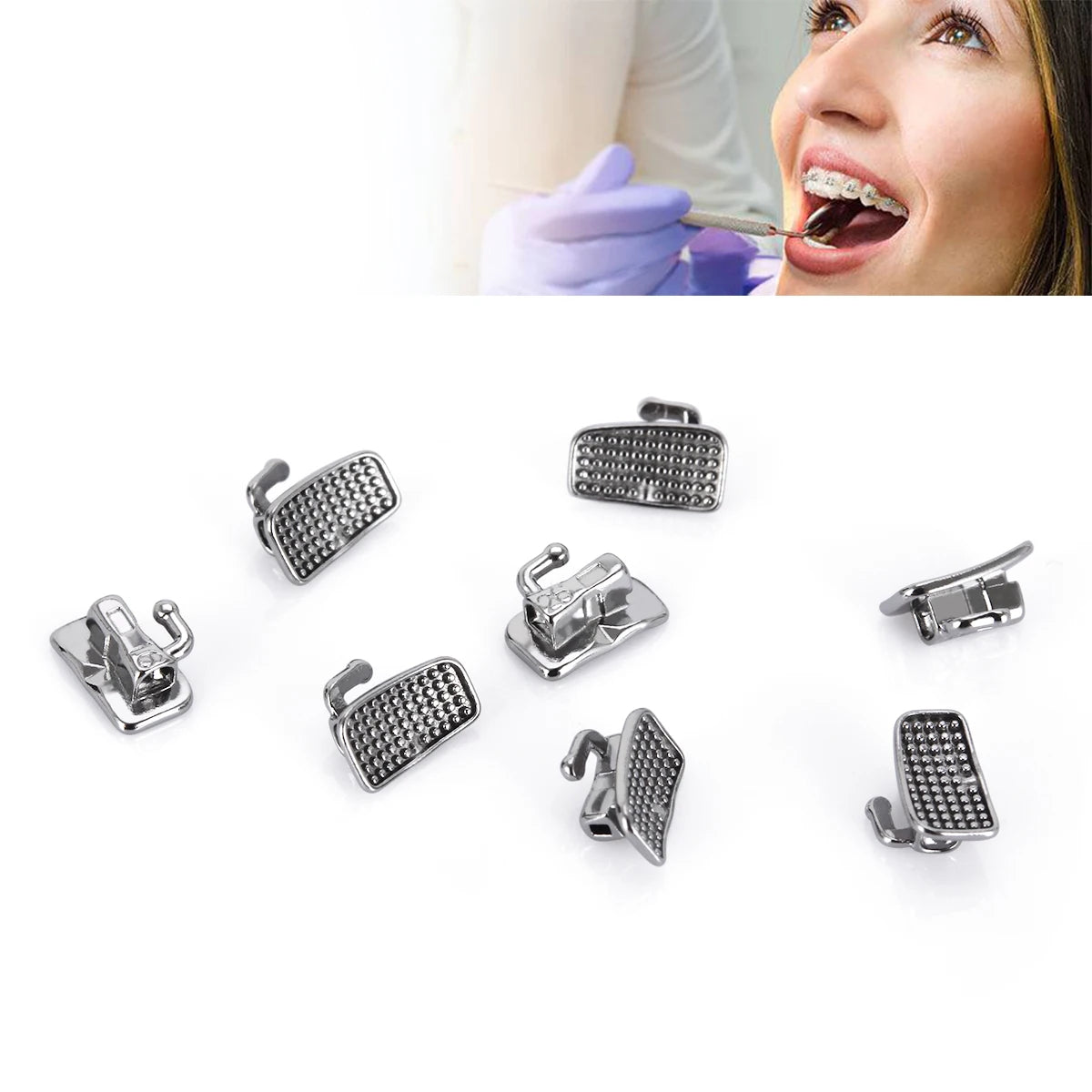 Monoblock Buccal Tubes by AZDENT, Bondable Non-Convertible Single Molar Tubes with Roth or MBT 018 and 022 Options in 20 or 50 Sets for Professional Orthodontic Use