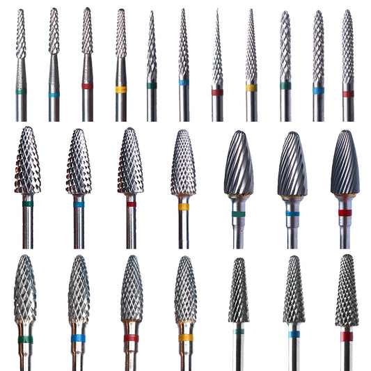 Tungsten Carbide Nail Drill Bit, Single-Piece Rotary Milling Tool with 2.35mm Shank and Numbered Options for Professional Electric Manicure and Pedicure Use
