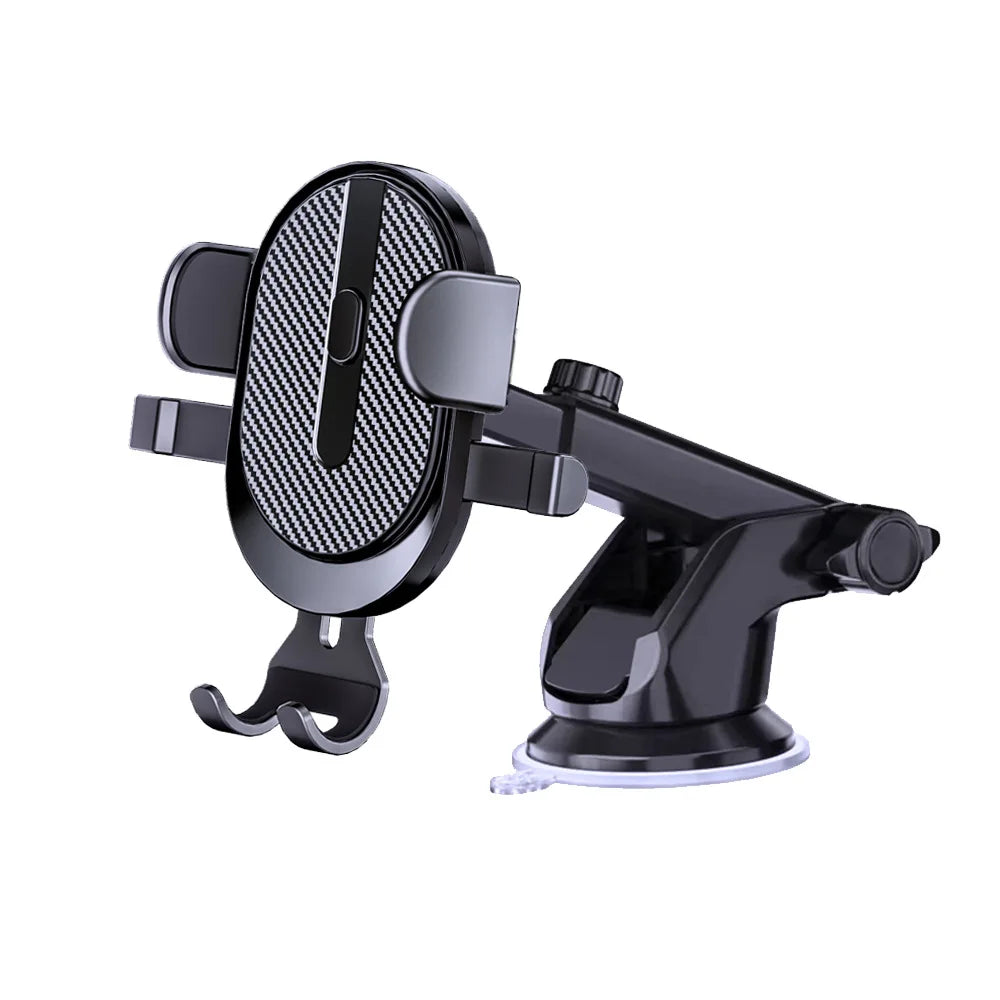 Suction Cup Car Phone Mount for Compatible Dashboard or Windshield Placement, Adjustable Smartphone Holder with Separate Air Vent Style Option