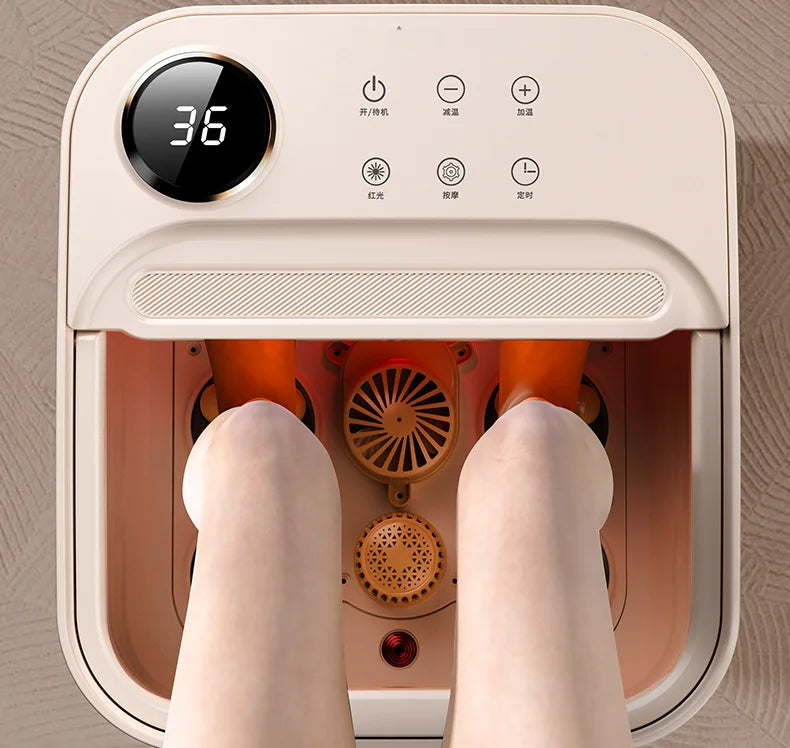Electric Foot Spa Tub, 220V Foldable Foot Bath with Listed Heating and Massage Functions, Basic Model or Digital Display Options for Home Soaking
