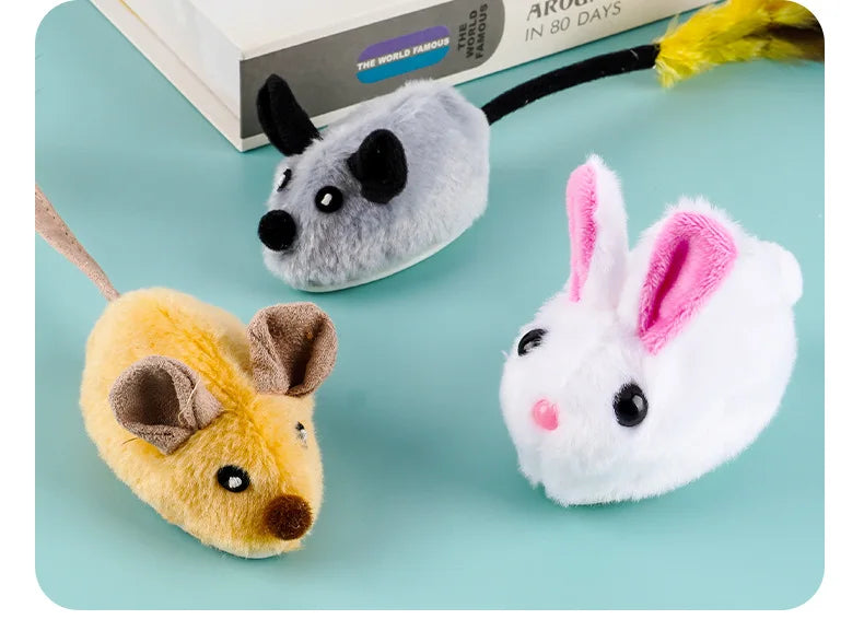 Electric Mouse Cat Toy with Touch-Sensing Wording, Grey, Yellow or Blue Rat Colors and Rechargeable, Remote-Controlled or XXL Labels for Indoor Pet Play