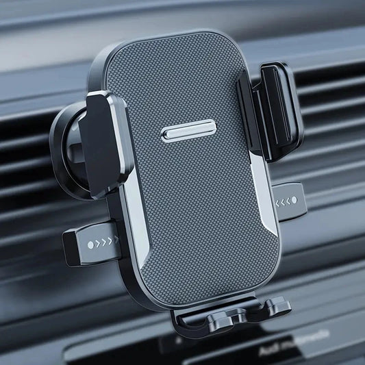 Air Vent Car Phone Holder, Black Foldable and Rotatable Mounting Bracket for Compatible Smartphones, In-Car Navigation Screen Positioning Accessory