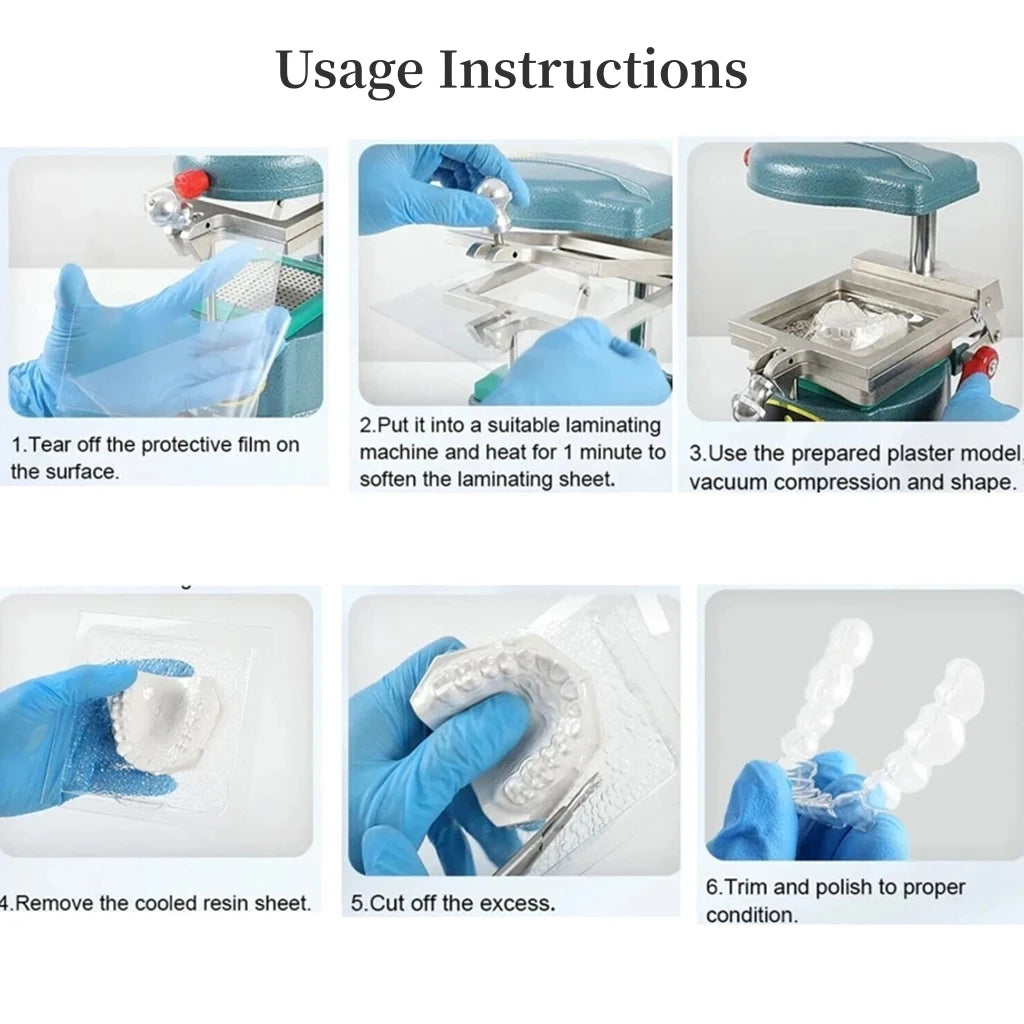 Dental Thermoforming Sheets by OLEVO, Clear Hard or Soft Vacuum Forming Material in 0.5-3.0mm Options for Professional Retainer and Tray Fabrication